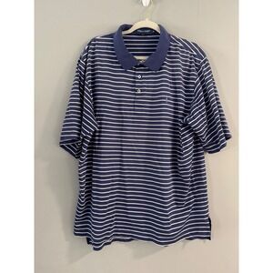 Polo Golf Ralph Lauren XL Polo Shirt Blue White Striped Pima Cotton‎ Mens